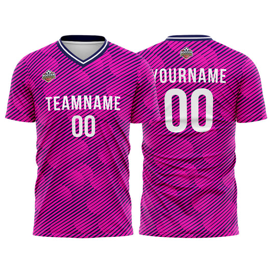 Benutzerdefinierte Fußball Trikots für Männer Frauen Personalisierte Fußball Uniformen für Erwachsene und Kind Rosa-Marine