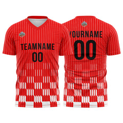 Benutzerdefinierte Fußball Trikots für Männer Frauen Personalisierte Fußball Uniformen für Erwachsene und Kind Rot-Weiß