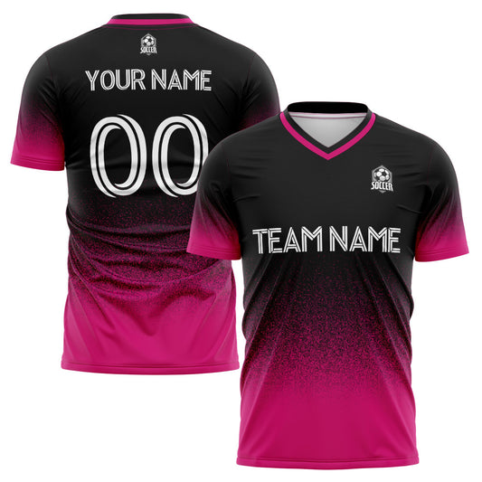 Benutzerdefinierte Fußballuniform Jersey Kinder Erwachsene Personalisiertes Set Jersey Shirt Rosa