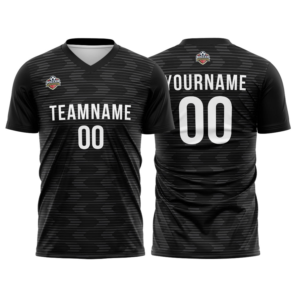 Benutzerdefinierte Fußball Trikots für Männer Frauen Personalisierte Fußball Uniformen für Erwachsene und Kind Schwarz