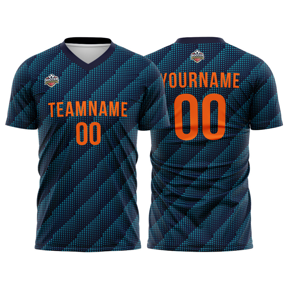 Benutzerdefinierte Fußball Trikots für Männer Frauen Personalisierte Fußball Uniformen für Erwachsene und Kind Marine-Teal