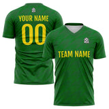 Benutzerdefinierte Fußball Trikots für Männer Frauen Personalisierte Fußball Uniformen für Erwachsene und Kind Grün&Gelb