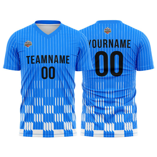 Benutzerdefinierte Fußball Trikots für Männer Frauen Personalisierte Fußball Uniformen für Erwachsene und Kind Blau-Weiß