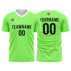 Benutzerdefinierte Fußball Trikots für Männer Frauen Personalisierte Fußball Uniformen für Erwachsene und Kind Neon Grün-Weiß