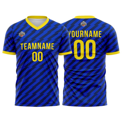 Benutzerdefinierte Fußball Trikots für Männer Frauen Personalisierte Fußball Uniformen für Erwachsene und Kind Royal-Gelb