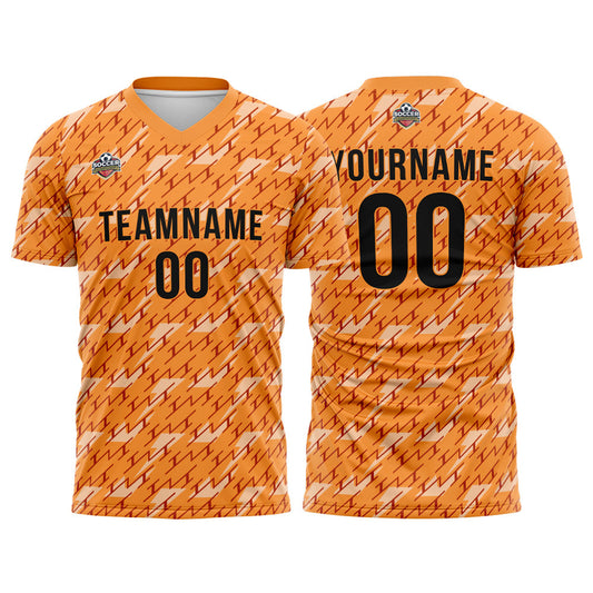 Benutzerdefinierte Fußball Trikots für Männer Frauen Personalisierte Fußball Uniformen für Erwachsene und Kind Orange-Weiß