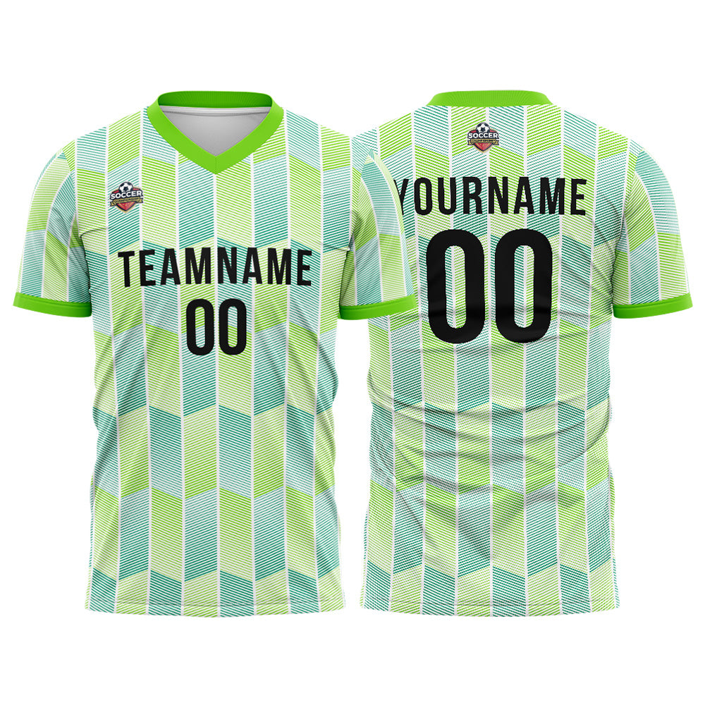 Benutzerdefinierte Fußball Trikots für Männer Frauen Personalisierte Fußball Uniformen für Erwachsene und Kind Weiß-Neon Grün