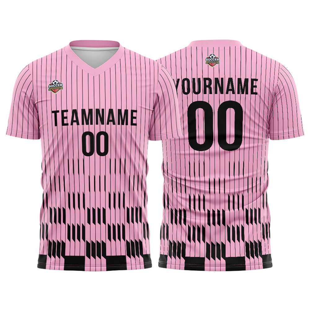 Benutzerdefinierte Fußball Trikots für Männer Frauen Personalisierte Fußball Uniformen für Erwachsene und Kind Rosa-Weiß