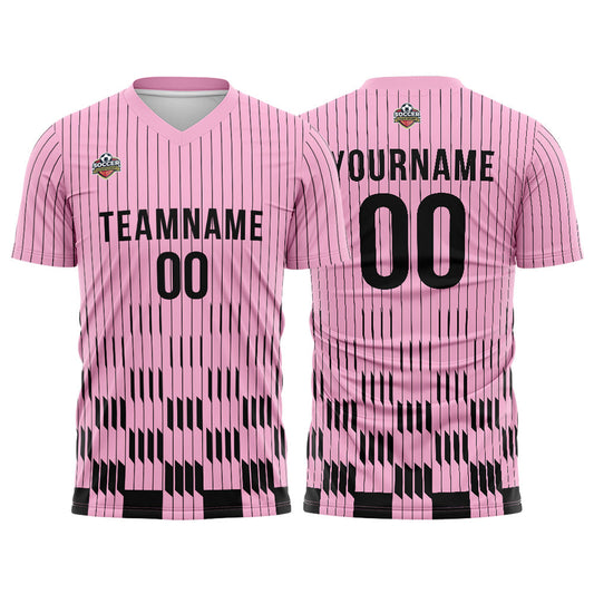 Benutzerdefinierte Fußball Trikots für Männer Frauen Personalisierte Fußball Uniformen für Erwachsene und Kind Rosa-Weiß