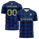 Benutzerdefinierte Fußballuniform Jersey Kinder Erwachsene Personalisiertes Set Jersey Shirt Blau