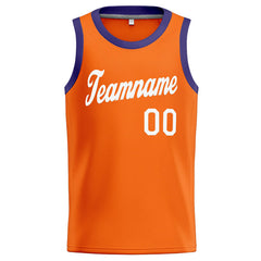 Benutzerdefinierte Authentisch  Basketball Trikot Orange-Weiß-Lila