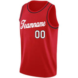 Benutzerdefinierte Authentisch Basketball Trikot Rot-Weiß-Schwarz