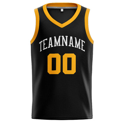 Benutzerdefinierte Authentisch  Basketball Trikot Schwarz Gelb