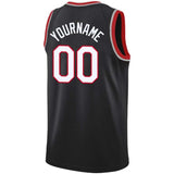 Benutzerdefinierte Authentisch Basketball Trikot Schwarz-Weiß-Rot