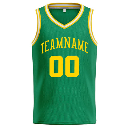 Benutzerdefinierte Authentisch  Basketball Trikot Kelly Grün-Gelb