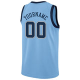 Benutzerdefinierte Authentisch Basketball Trikot Hell Blau-Marine