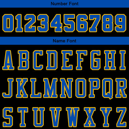 Benutzerdefinierte Authentisch Sweatshirt-Kapuzenpulli Schwarz-Blau-Gelb