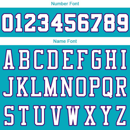 Benutzerdefinierte Authentisch  Basketball Trikot Blaugrün-Weiß-Lila