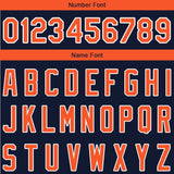 Benutzerdefinierte Authentisch Baseball-Trikot Marine-Orange-Weiß Netz