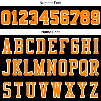 Benutzerdefinierte Authentisch  Basketball Trikot Schwarz-Orange-Weiß