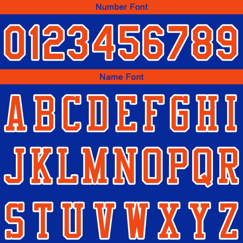 Benutzerdefinierte Authentisch Sweatshirt-Kapuzenpulli Blau-Orange-Weiß