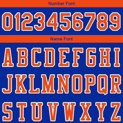 Benutzerdefinierte Authentisch Sweatshirt-Kapuzenpulli Blau-Orange-Weiß