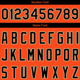 Benutzerdefinierte Authentisch Baseball-Trikot Orange-Schwarz-Gold Netz