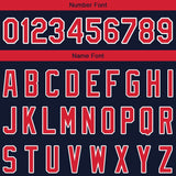Benutzerdefinierte Authentisch Baseball-Trikot Grau-Marine-Rot Netz