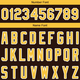 Benutzerdefinierte Authentisch Baseball-Trikot Orange-Schwarz-Gold Netz