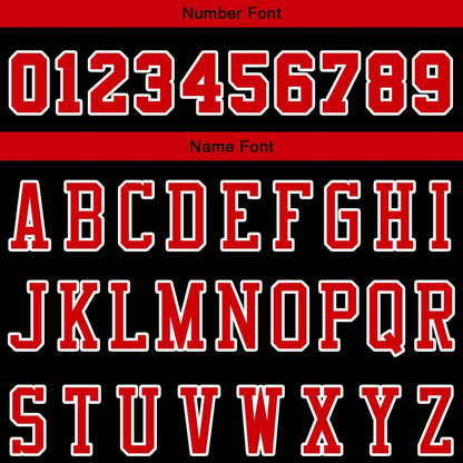 Benutzerdefinierte Authentisch Sweatshirt-Kapuzenpulli Schwarz-Rot-Weiß