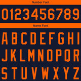 Benutzerdefinierte Authentisch Baseball-Trikot Marine-Orange Netz