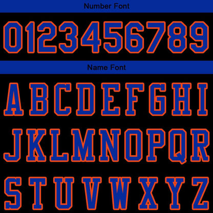 Benutzerdefinierte Authentisch Sweatshirt-Kapuzenpulli Schwarz-Blau-Orange