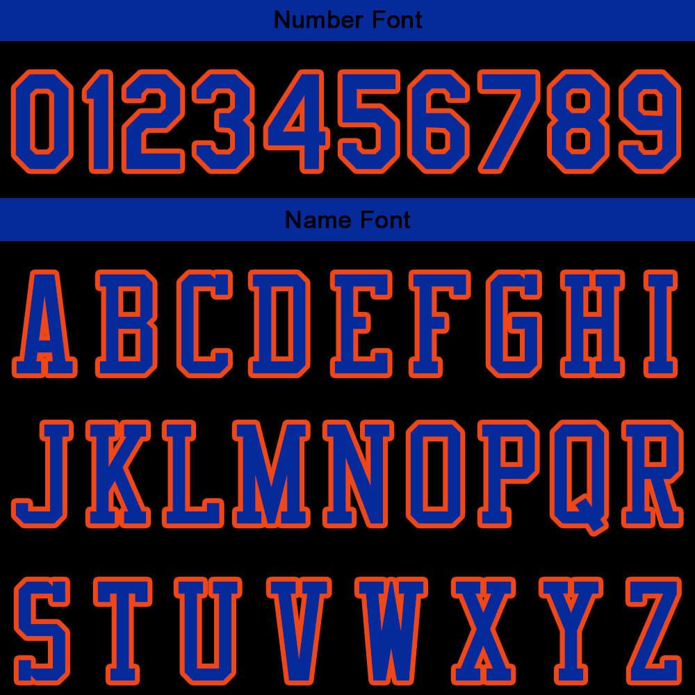 Benutzerdefinierte Authentisch Sweatshirt-Kapuzenpulli Orange-Blau-Weiß