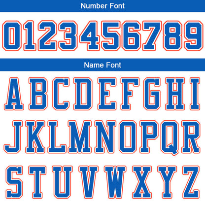 Benutzerdefinierte Authentisch  Basketball Trikot Weiß-Blau-Orange-Marine