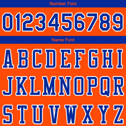 Benutzerdefinierte Authentisch Sweatshirt-Kapuzenpulli Orange-Blau-Weiß