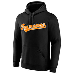 Benutzerdefinierte Authentisch Sweatshirt-Kapuzenpulli Schwarz-Orange-Weiß