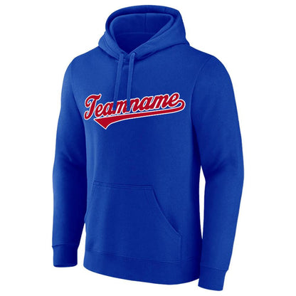 Benutzerdefinierte Authentisch Sweatshirt-Kapuzenpulli Rot-Royal-Weiß