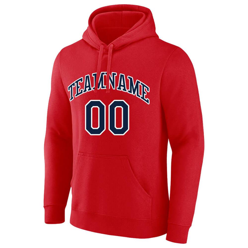 Benutzerdefinierte Authentisch Sweatshirt-Kapuzenpulli Grau-Marine-Weiß