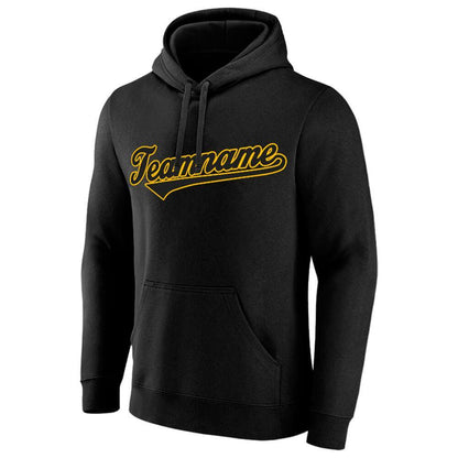 Benutzerdefinierte Authentisch Sweatshirt-Kapuzenpulli Schwarz-Gelb