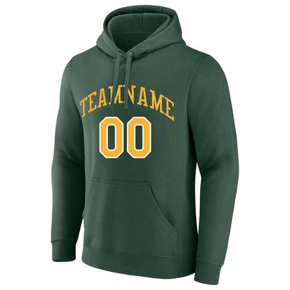 Benutzerdefinierte Authentisch Sweatshirt-Kapuzenpulli Grün-Gelb-Weiß
