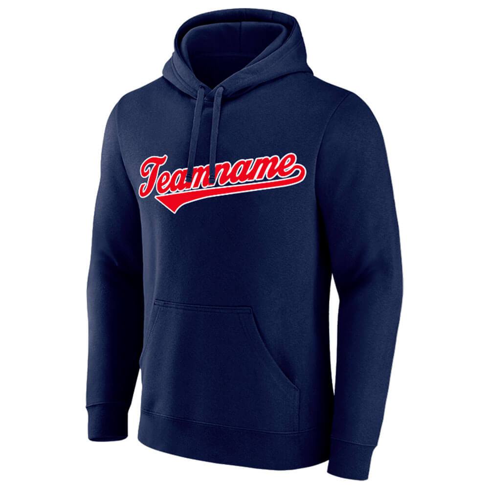 Benutzerdefinierte Authentisch Sweatshirt-Kapuzenpulli Marine-Rot-Weiß