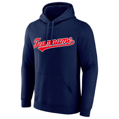 Benutzerdefinierte Authentisch Sweatshirt-Kapuzenpulli Marine-Rot-Weiß