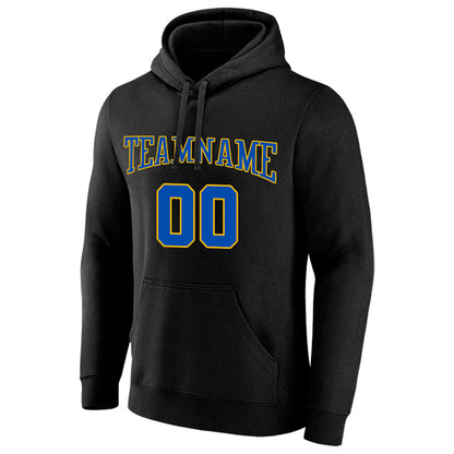 Benutzerdefinierte Authentisch Sweatshirt-Kapuzenpulli Schwarz-Blau-Gelb