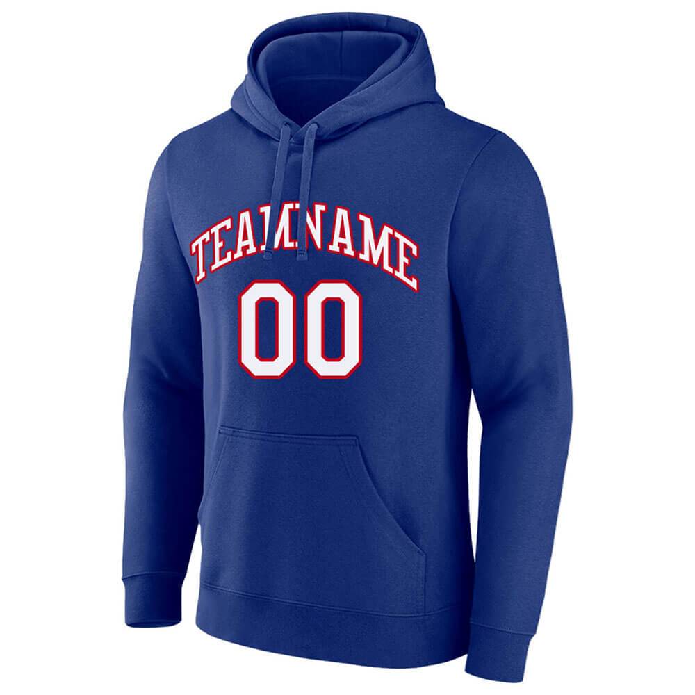 Benutzerdefinierte Authentisch Sweatshirt-Kapuzenpulli Grau-Blau-Rot