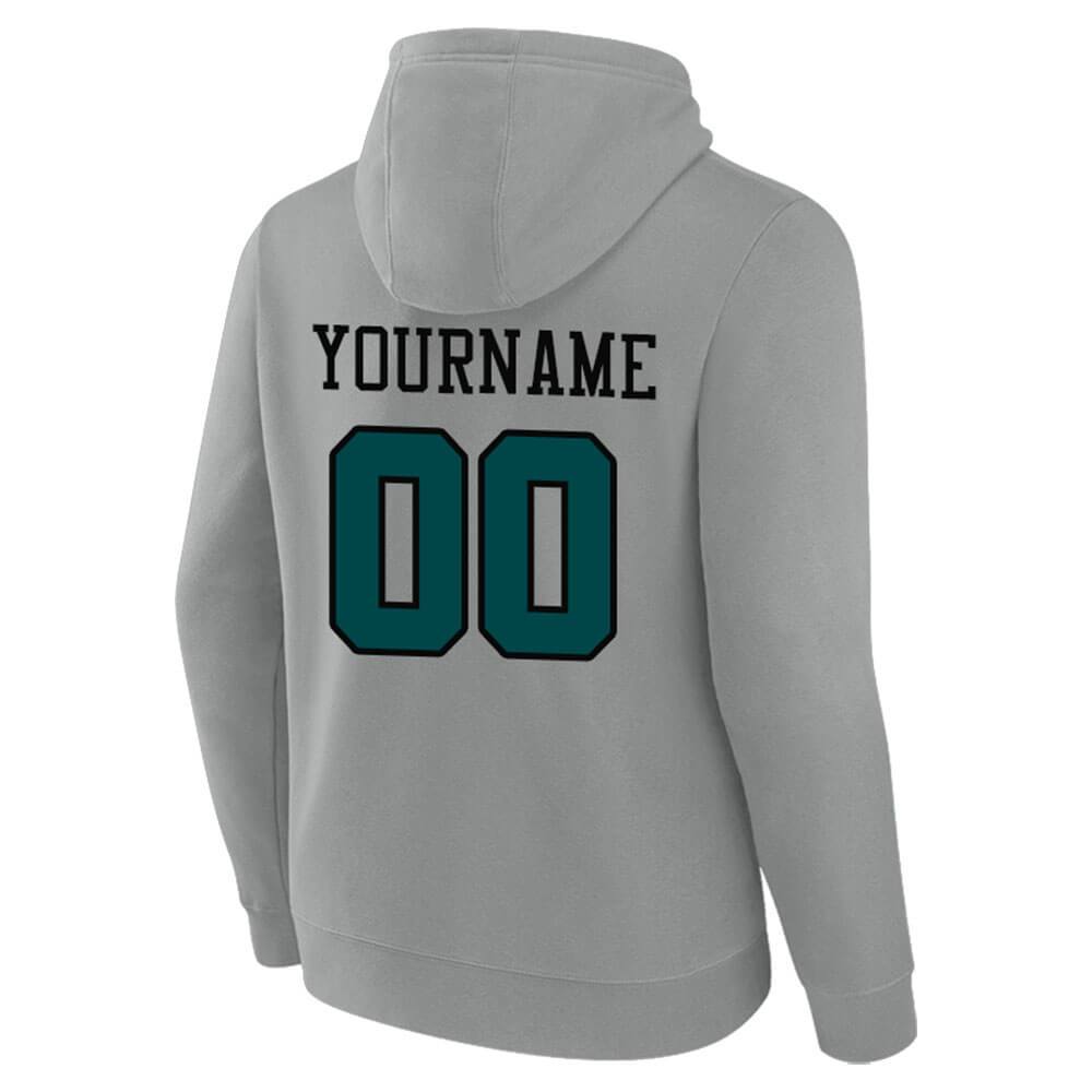 Benutzerdefinierte Authentisch Sweatshirt-Kapuzenpulli Grau-Grün-Schwarz