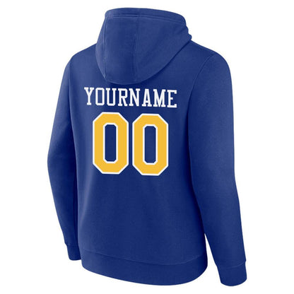 Benutzerdefinierte Authentisch Sweatshirt-Kapuzenpulli Königlich-Gelb-Weiß