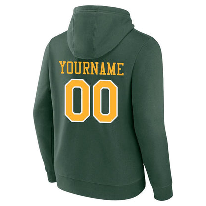Benutzerdefinierte Authentisch Sweatshirt-Kapuzenpulli Grün-Gelb-Weiß