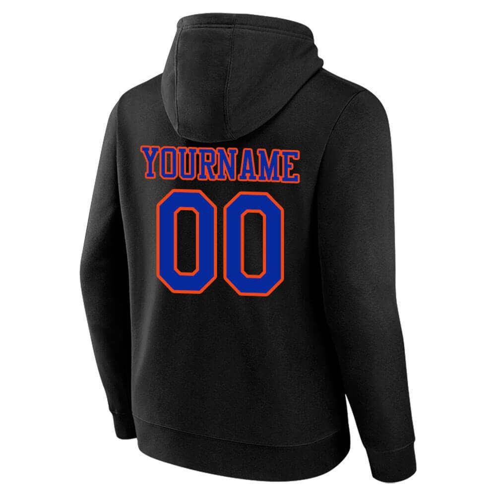 Benutzerdefinierte Authentisch Sweatshirt-Kapuzenpulli Schwarz-Blau-Orange