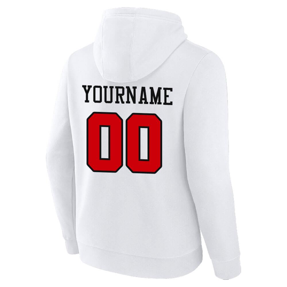 Benutzerdefinierte Authentisch Sweatshirt-Kapuzenpulli Weiß-Rot-Schwarz