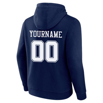 Benutzerdefinierte Authentisch Sweatshirt-Kapuzenpulli Marine-Weiß
